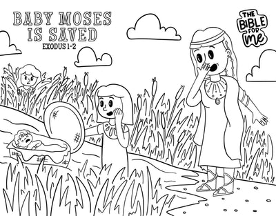 Baby Moses Is Saved coloring page