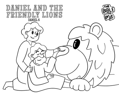 Daniel and the Friendly Lions coloring page