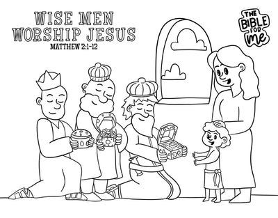 Wise Men Worship Jesus coloring page