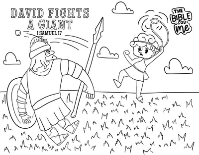 David Fights a Giant coloring page