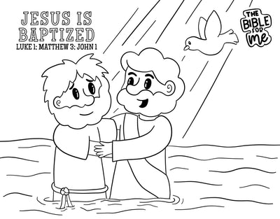 Jesus Is Baptized coloring page