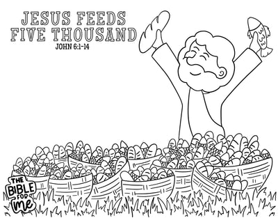 Jesus Feeds Five Thousand coloring page
